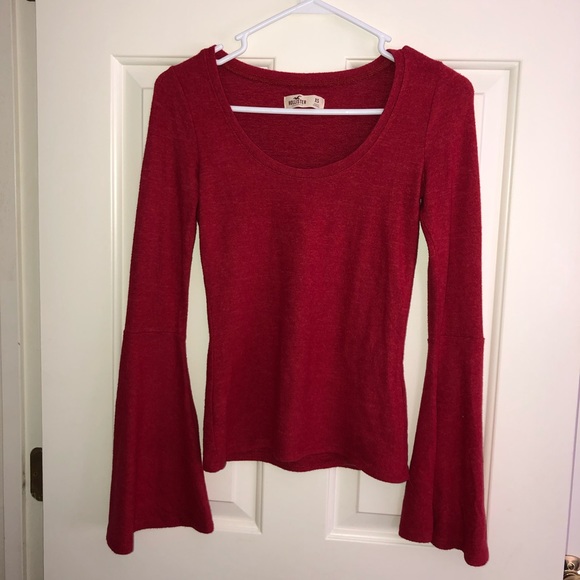 Hollister Tops - Hollister Red Flare Long Sleeve Shirt